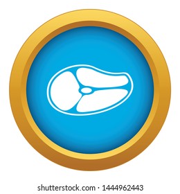 Steak icon blue vector isolated on white background for any design