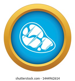 Steak icon blue vector isolated on white background for any design