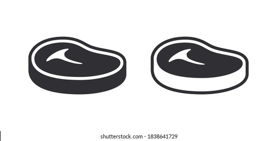 Steak icon. Butcher logo. Meat tenderloin. Logo template. Porter House. Protein food. Healthy food. Steak logotype. Butcher shop. Beefsteak. Steak house. Pork
