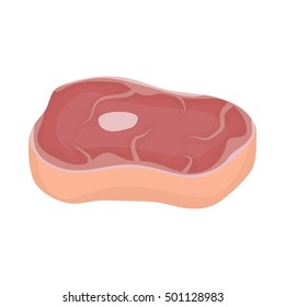 Steak icon in cartoon style isolated on white background. Meats symbol stock vector illustration