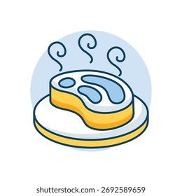 Ícone de bife limpo e ilustração vetorial moderna