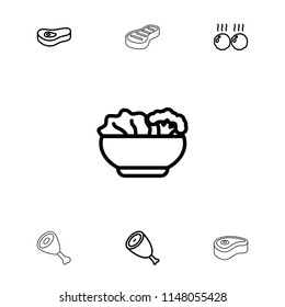 Steak icon. collection of 7 steak outline icons such as beef, food. editable steak icons for web and mobile.