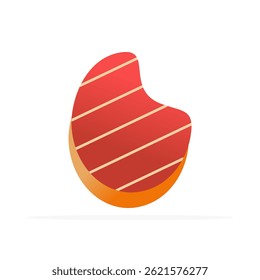 ícone de bife, vetor plano colorido. design moderno e minimalista.