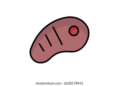 Ícone de bife. ícone de contorno colorido estilo. ícone relacionado ao corte primo de carne. elementos de alimentos ilustração vetorial