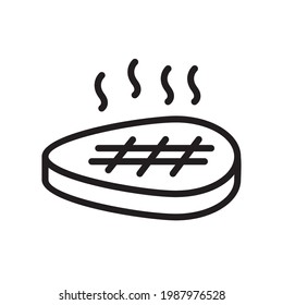 Steak icon Design Template. Illustration vector graphic. simple black outline style icon isolated on white background. Perfect for your web site design, logo, symbols of restaurants, cafe