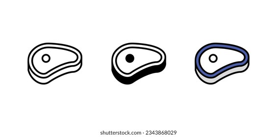 Steak icon design with white background stock illustration
