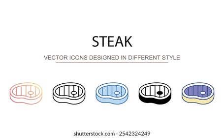 Steak icon design with white background stock illustration