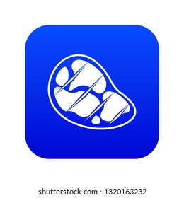 Steak icon digital blue for any design isolated on white vector illustration