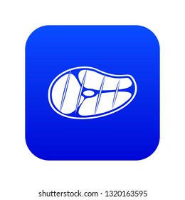 Steak icon digital blue for any design isolated on white vector illustration