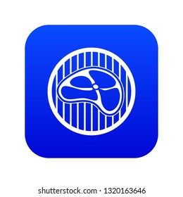 Steak icon digital blue for any design isolated on white vector illustration