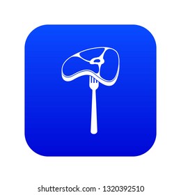 Steak icon digital blue for any design isolated on white vector illustration