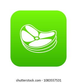 Steak icon digital green for any design isolated on white vector illustration