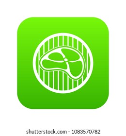 Steak icon digital green for any design isolated on white vector illustration