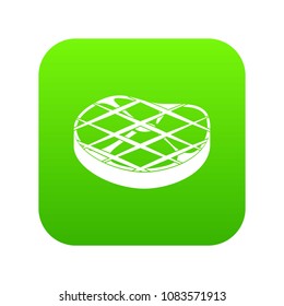 Steak icon digital green for any design isolated on white vector illustration
