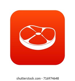 Steak icon digital red for any design isolated on white vector illustration