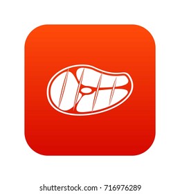 Steak icon digital red for any design isolated on white vector illustration