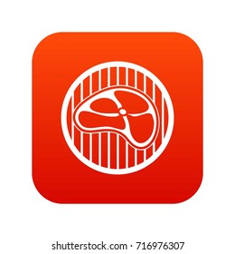 Steak icon digital red for any design isolated on white vector illustration