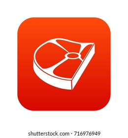 Steak icon digital red for any design isolated on white vector illustration