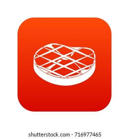Steak icon digital red for any design isolated on white vector illustration
