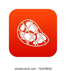 Steak icon digital red for any design isolated on white vector illustration