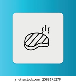 Steak icon. Editable stroke. Vector illustration