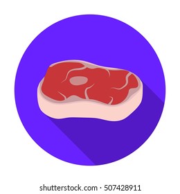 Steak icon in flat style isolated on white background. Meats symbol stock vector illustration