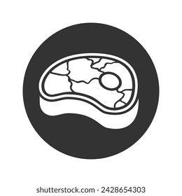 Steak icon in flat. Vector illustration