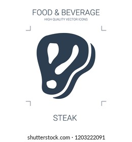 steak icon. high quality filled steak icon on white background. from food collection flat trendy vector steak symbol. use for web and mobile