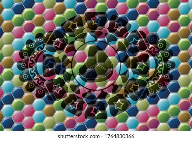 Steak Ikone in Farbiges Süßes realistisches Emblem. Hexagon, würdevoller Hintergrund. Künstlerische Illustration. 