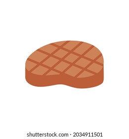 Steak icon. Isolated flat color icon. Vector illustration. Modern glyph design. Meat products. Food ingredients