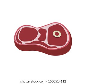 Steak icon isolated on white background. Steak on bone. Steak closeup
