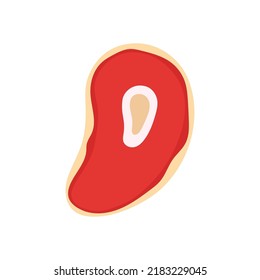 icono del filete aislado sobre fondo blanco, filete fresco sobre el hueso, ilustración vectorial en estilo plano