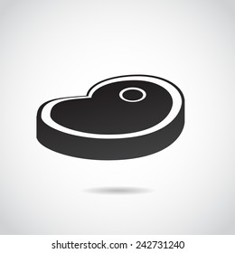 Steak icon isolated on white background. Vector illustration.