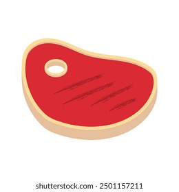 steak icon isolated on white background, steak on bone, flat style