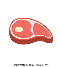 Steak icon isolated on white background. Steak on the bone. Steak closeup