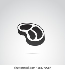 Steak icon isolated on white background. Vector art.