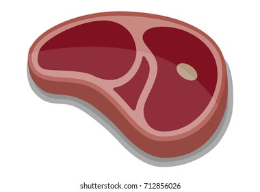 Steak icon isolated on white background. Steak on the bone. Steak closeup