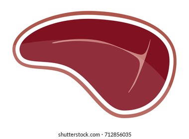 Steak Icon Isolated On White Background. Steak On The Bone. Steak Closeup