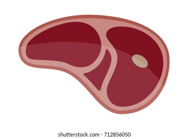 Steak icon isolated on white background. Steak on the bone. Steak closeup