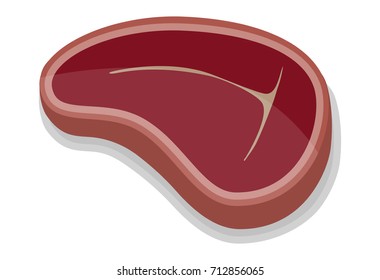 Steak Icon Isolated On White Background. Steak On The Bone. Steak Closeup