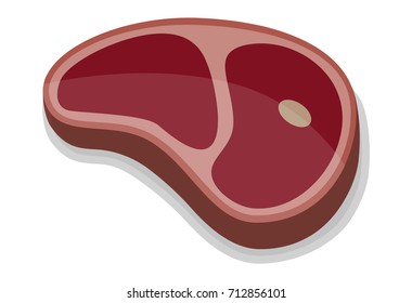 Steak Icon Isolated On White Background. Steak On The Bone. Steak Closeup