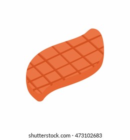 Steak icon in isometric 3d style isolated on white background. Food symbol