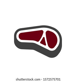 Steak icon in line style. Vector sign on white background. Element for menu