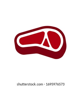 Steak icon in line style. Vector sign on white background. Element for menu