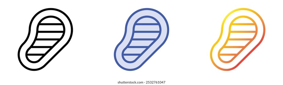steak icon. Linear, Blue Fill and Gradient Style Design Isolated On White Background
