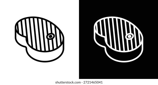 Steak Icon Logo Konzept in Strichen