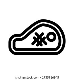 icono de carne o logotipo símbolo de señas aislado ilustración vectorial - iconos vectoriales de estilo negro de alta calidad
