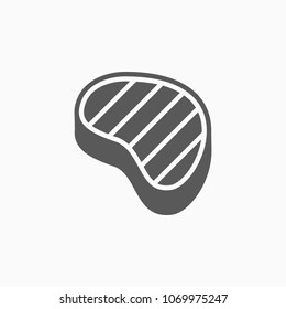 steak icon, meat vector