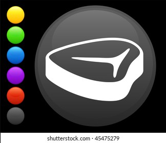 steak icon on round internet button original vector illustration 6 color versions included