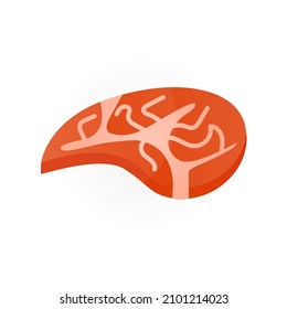 icono de steak en fondo blanco, ilustración vectorial